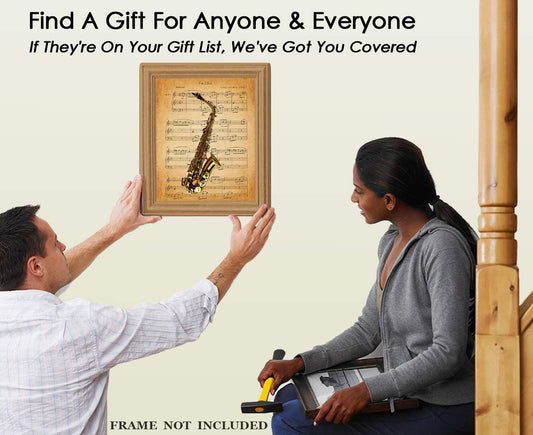 Vintage Saxophone Fur Elise Music Sheet: Aesthetic Wall Art Prints for Bathroom, Home, Man Cave, Dorm, Office & Bar Wall Decor Poster - Creative Gift Idea for Music Lovers | Unframed Posters 8x10