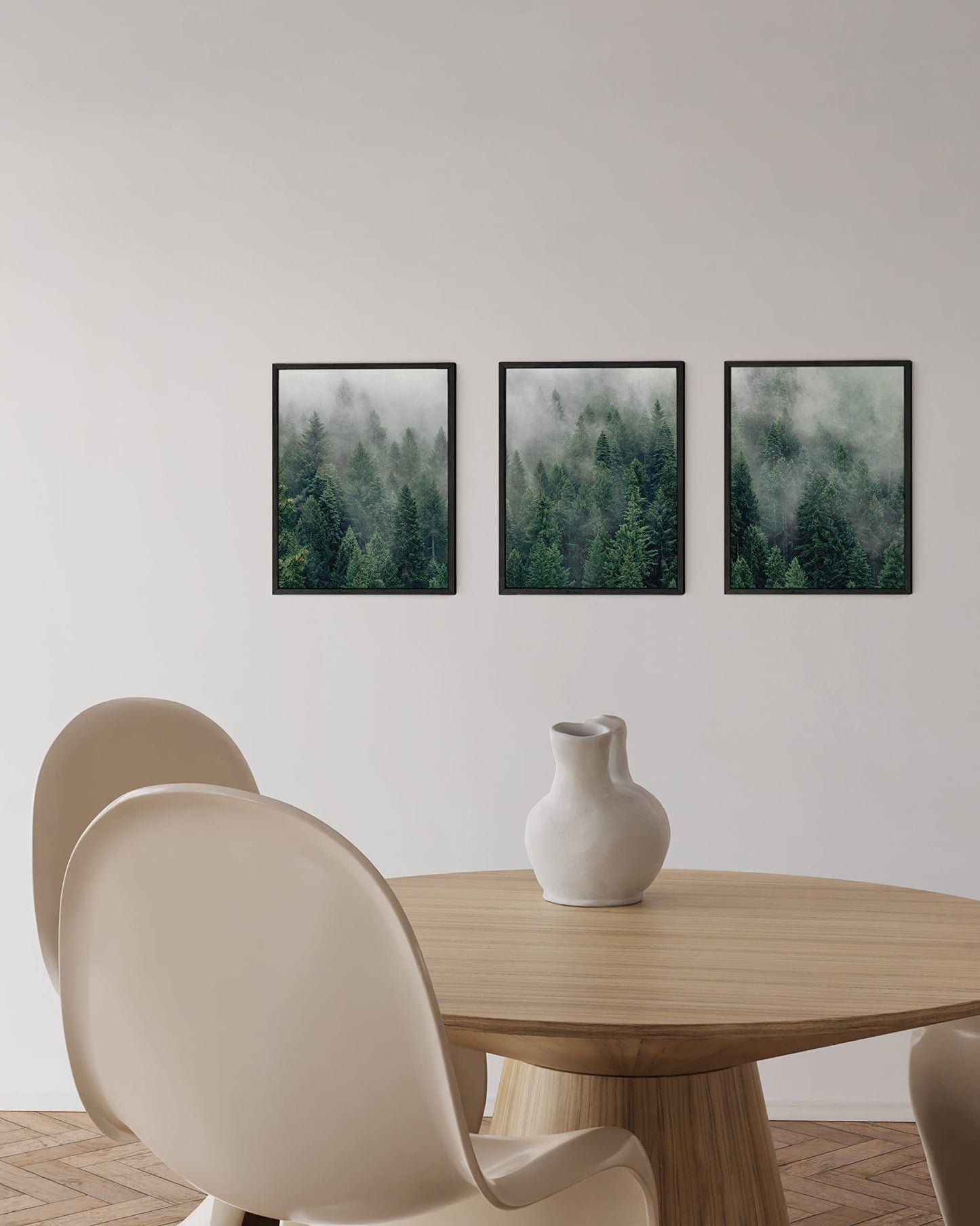 HAUS AND HUES Misty Forest Print Nature Poster - Forest Posters Landscape Photography Prints | Tree Posters and Mountain Decor Mountain Photography Poster Mountains Landscape | (Unframed 8x10)
