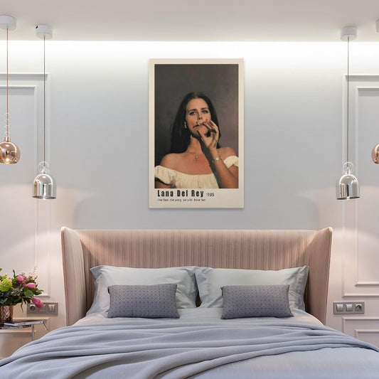 HAYNANCH Singer Lana Del Rey Poster Canvas Prints Wall Art Prints Painting Album Cover Poster Decoration Gift For Home Office Bedroom Decorations Unframed 12x18inch(30x45cm)