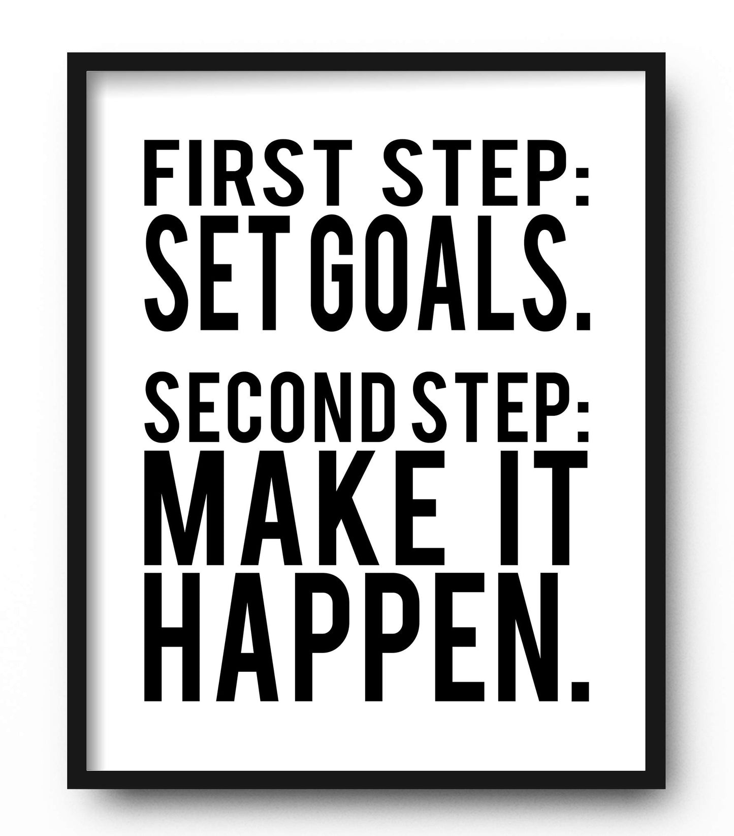 Brooke & Vine Motivational Quotes Wall Decor Posters Inspirational Wall Art Prints (UNFRAMED 8 x 10) Classroom Decorations - Office, Bedroom, Dorm, Cubicle, Gym (Goals, Grit - White Background)