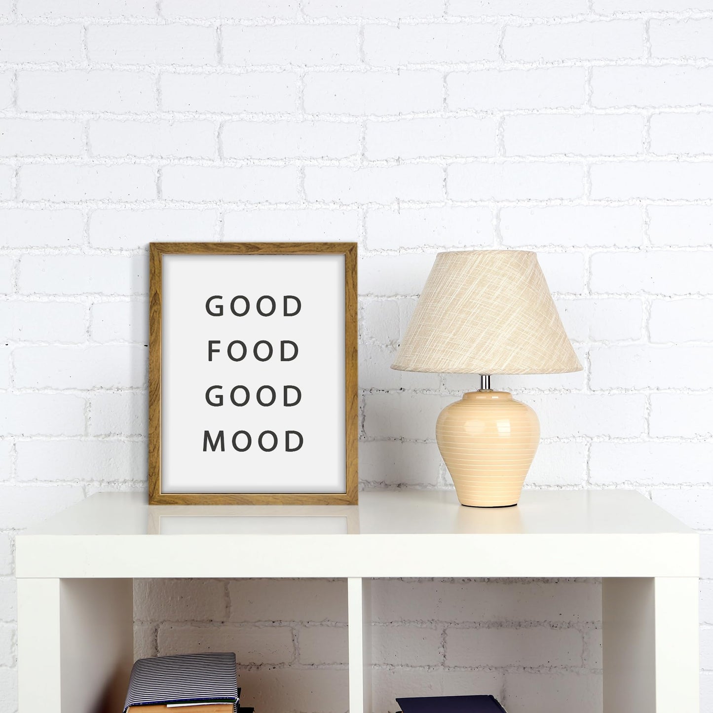 Good Food Good Mood Prints - Framed Kitchen Poster, Food Print Poster, Kitchen Decor, Kitchen Dining Room Decor, Funny Words Poster