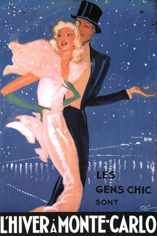 Jean Gabriel Domergue L Hiver A Monte Carlo Les Gens Chic Sont Vintage Advertisement Cool Wall Decor Art Print Poster 12x18