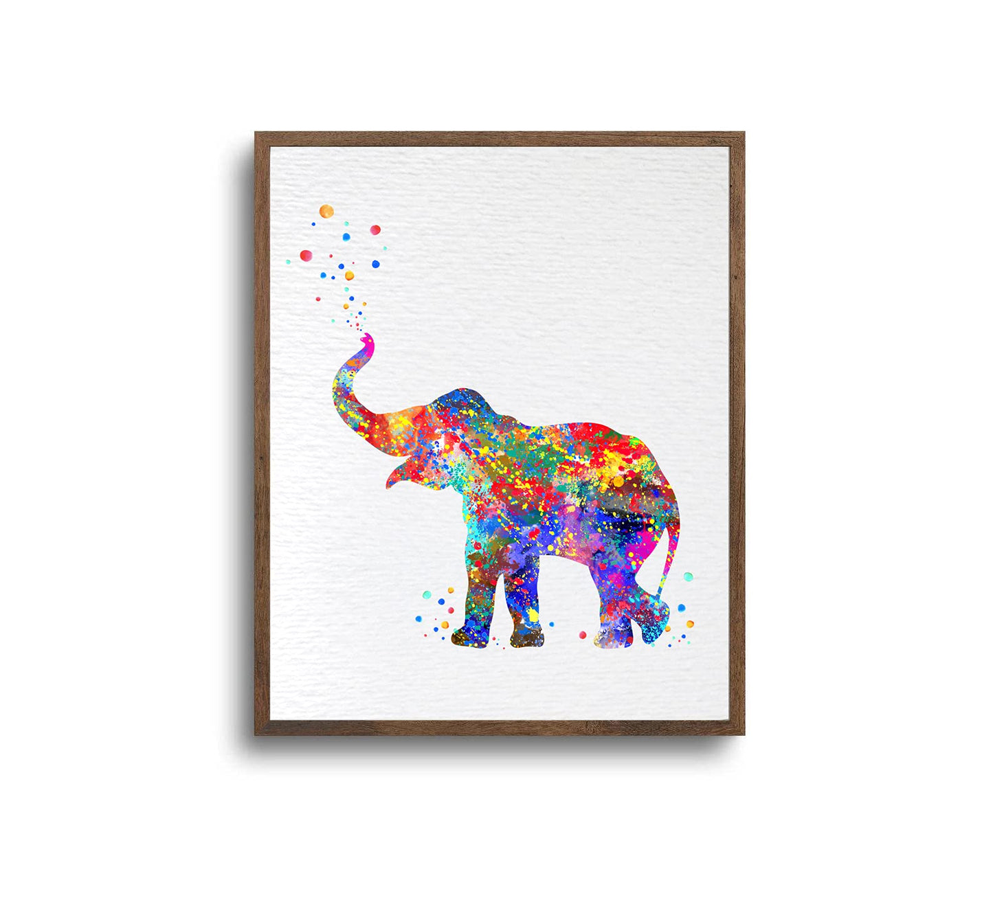 Dignovel Studios 8X10 Unframed Elephant Trunk Up Safari Animals Africa Wildlife Watercolor Art Print Wall Art Poster N157