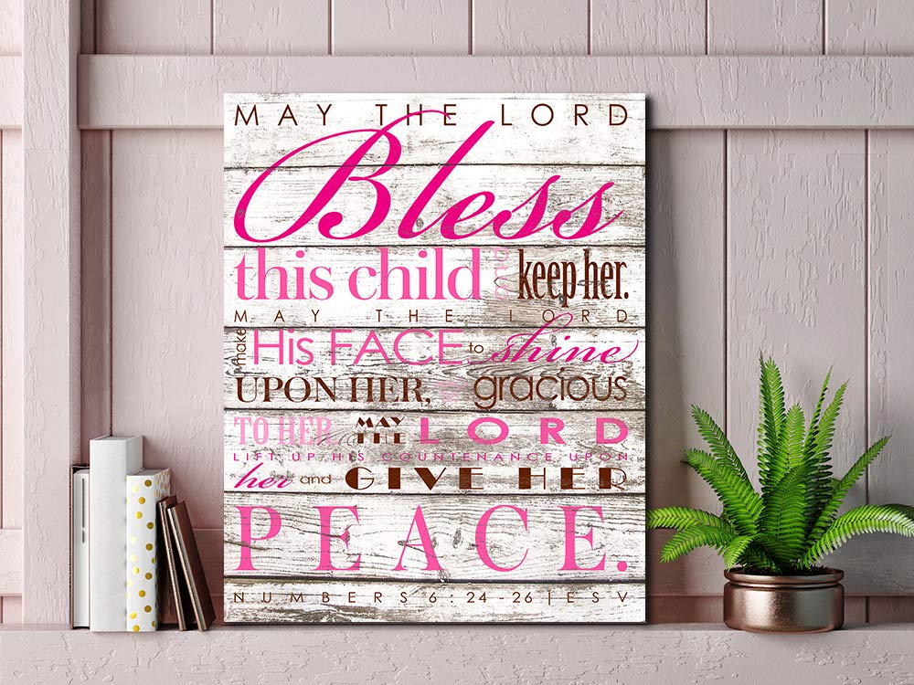 Canvas Wall Art for Living Room Inspirational Wall Art Pink Motivational Poster Office Wall Decor for Bedroom Bathroom Decor Canvas Print Framed Art best bless