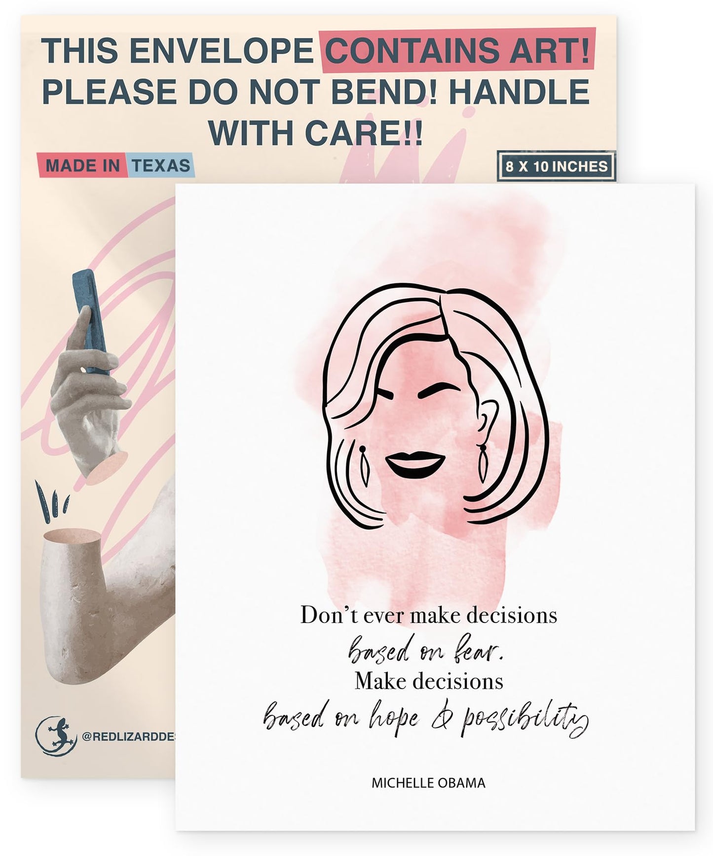 Michelle Obama Quotes Wall Art Poster - Wall Decor for Bedroom Posters - African American Black People Wall Art - Office Inspirational Art For Women - 8x10 In Print