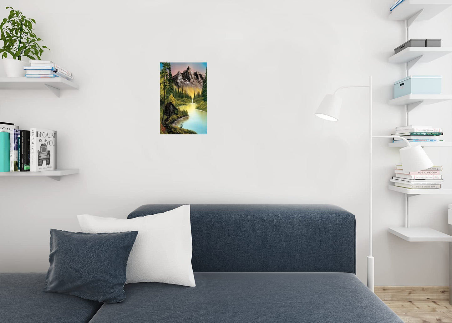 Bob Ross Mountain Retreat Art Print Bob Ross Poster Bob Ross Collection Bob Art Paintings Happy Accidents Bob Ross Print Decor Mountains Painting Cool Wall Decor Art Print Poster 12x18