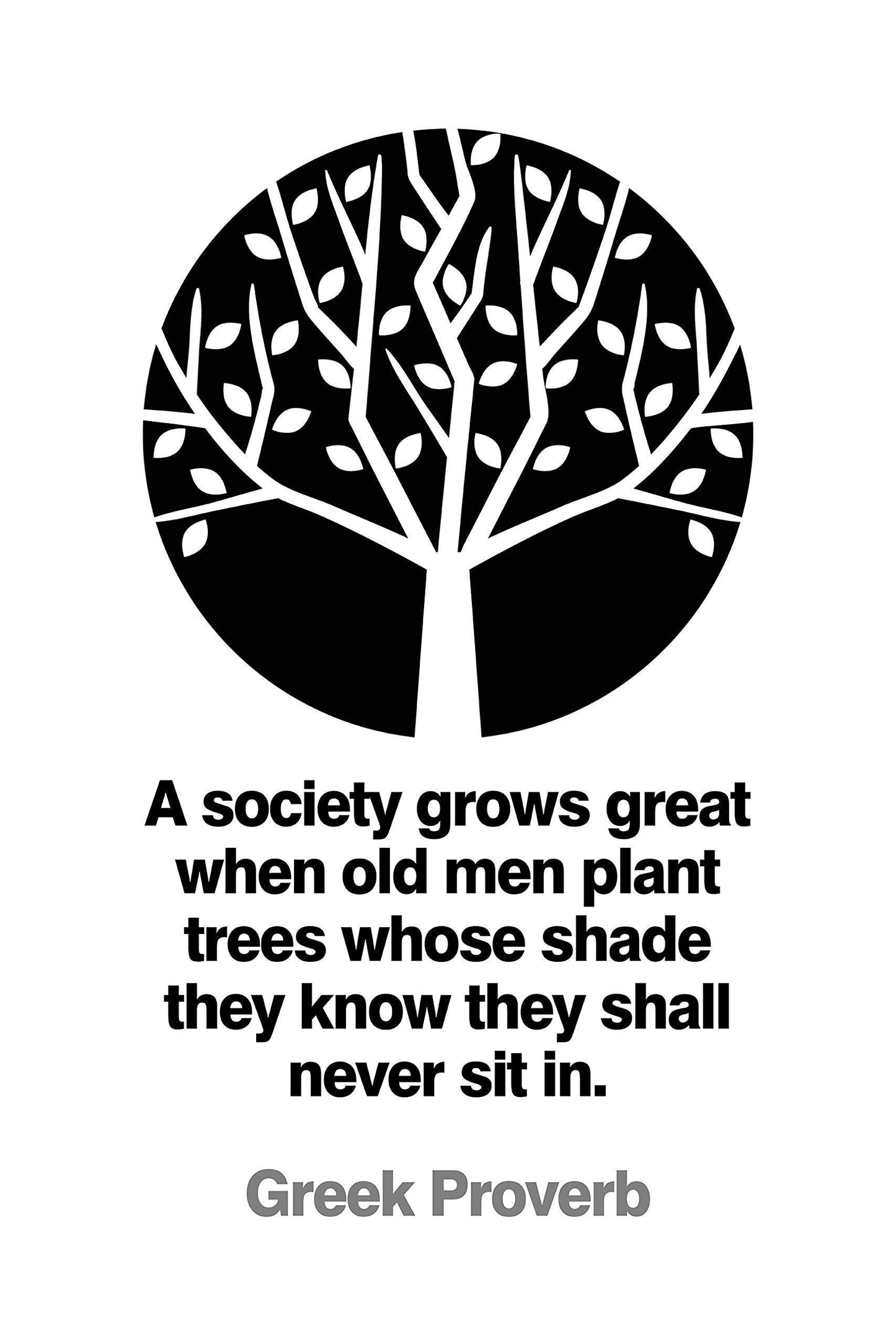 Greek Proverb Quote "Plant Trees" Wisdom Home Decor Wall Art Print Or Poster Unframed