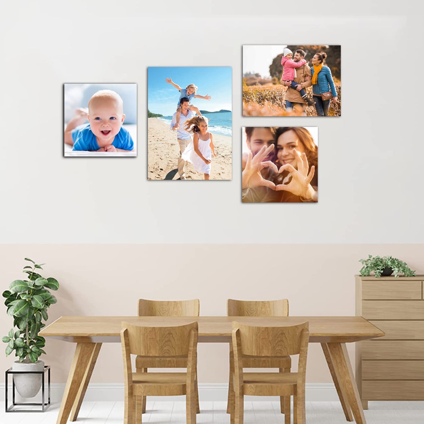 QIXIANG Custom Canvas Prints Baby Photo Frame 8"x8" Personalized Customized Family Picture Poster for Room Decor Ready to Hang (8"x8"(20x20cm) Frame)