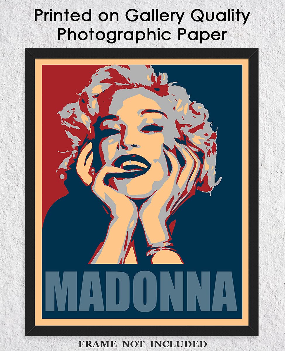 Madonna Wall Art Poster - Cool 8x10 Unframed Art Print - Contemporary Modern Room Decoration for Home, Office, Living Room and Bedroom - Creative Gift Idea for Music Lovers