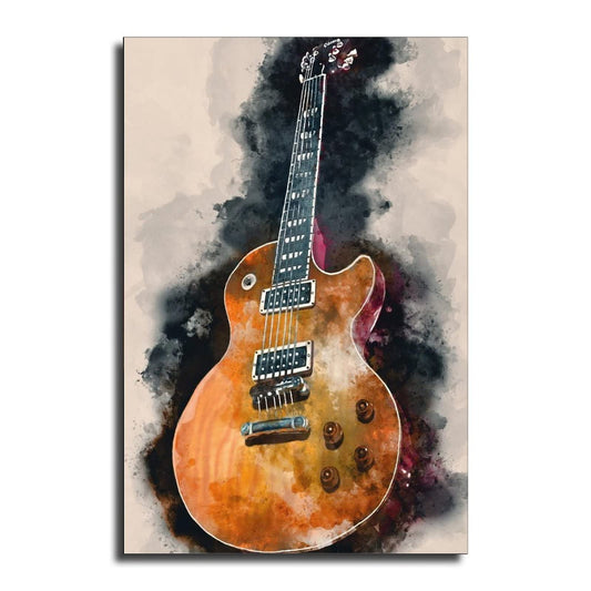 Zbin Vintage Style Guitar Miusic Canvas Art Print Posters Rock N Roll Musical Instruments Painting Pictures Concert House Bar Home Wall Decor Prints 16x24 inch, 16x24inch(40x60cm)