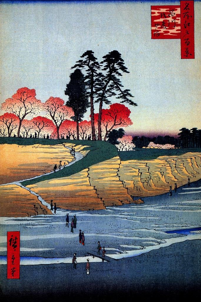 Utagawa Hiroshige Gotenyama Shinagawa Japanese Art Poster Traditional Japanese Wall Decor Hiroshige Woodblock Landscape Artwork Animal Nature Asian Print Decor Thick Paper Sign Print Picture 8x12