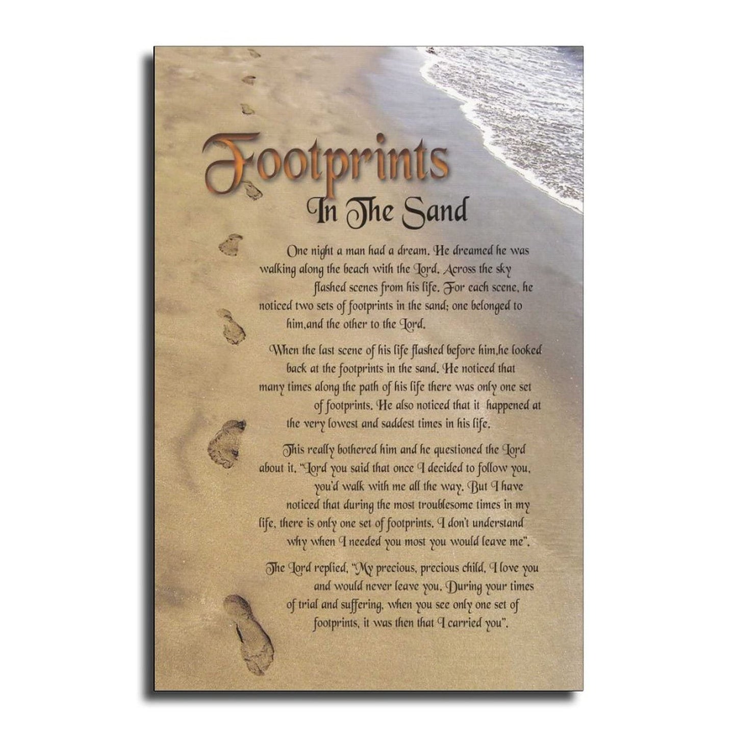 QFART Wall Art Canvas Footprints in The Sand Posters HD Canvas Print Posters Modern Home Decor Wall Art Canvas UnFramed,08x12inch(20x30cm)