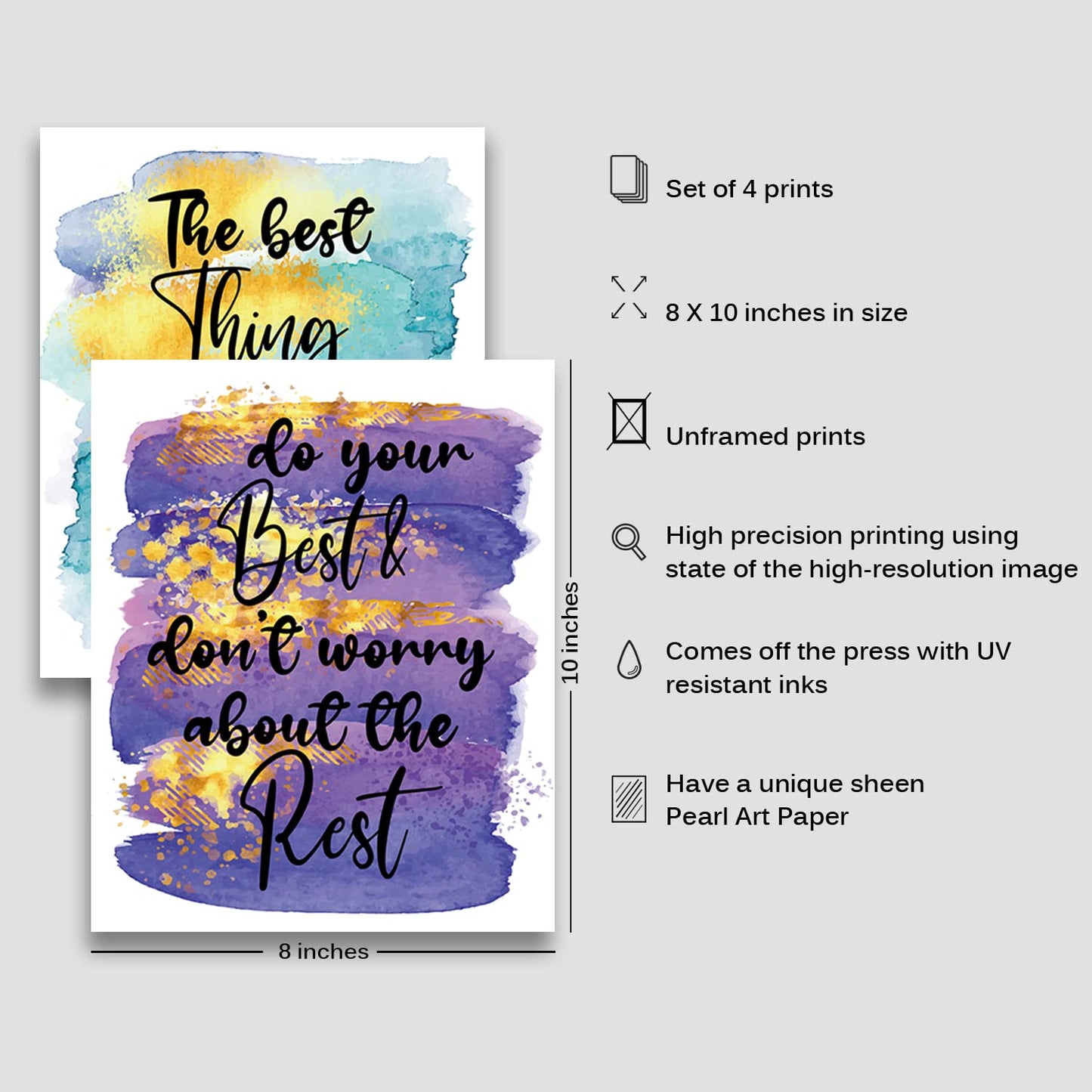 MTL HOE Abstract Colorful Wall Decor, Positive Sayings Inspirational Wall Art Print, Motivational Quotes Wall Decor, Gifts For Girls, Posters Rainbow Wall Decor For Teen Girls' Bedroom Playroom