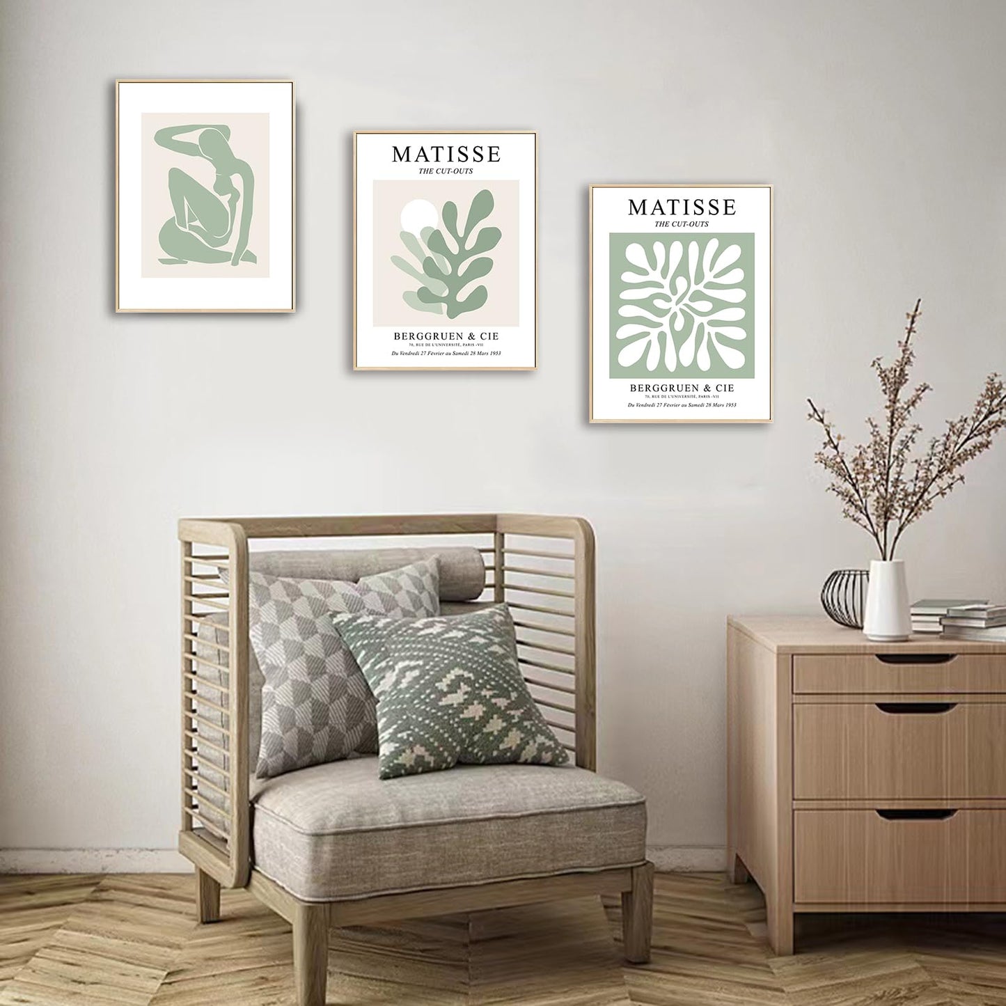 Matisse Wall Art Exhibition Poster & Prints , Sage Green Wall Posters for Room Decor Aesthetic, Abstract Wall Art Prints for Preppy Room Decor (Green, 11" X 14")