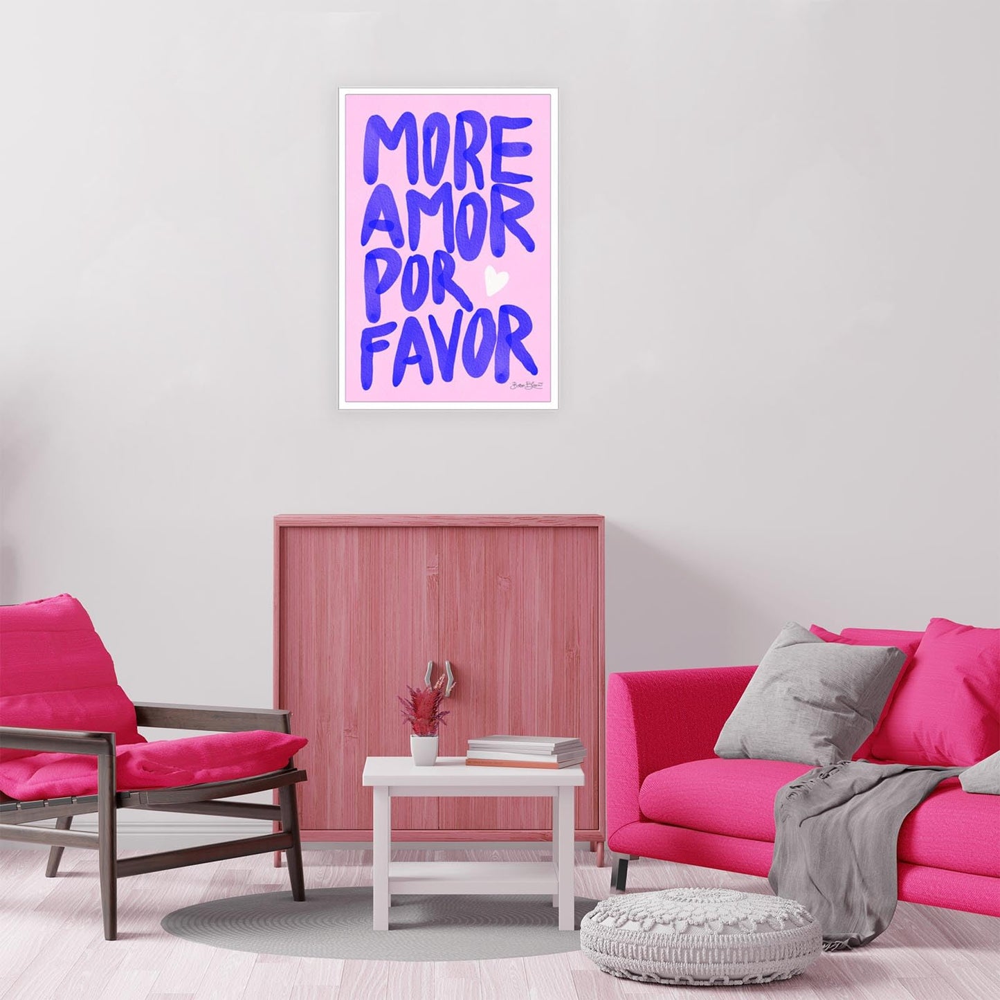 NAVIWEEK Retro Trendy More Amor Por Favor Aesthetic Canvas Wall Art Purple Maximalist Inspirational Poster Modern Colorful Eclectic Prints Painting For Home Bedroom Dorm Wall Decor 12x16in Unframed