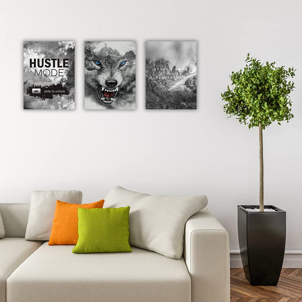Azrosap 3 Panels Wall Decor Inspirational Canvas Wall Art Motivational Canvas Painting Prints Entrepreneur Quote for Living Room Office Bedroom Home Decor Framed Ready to Hang - 36”Wx16”H