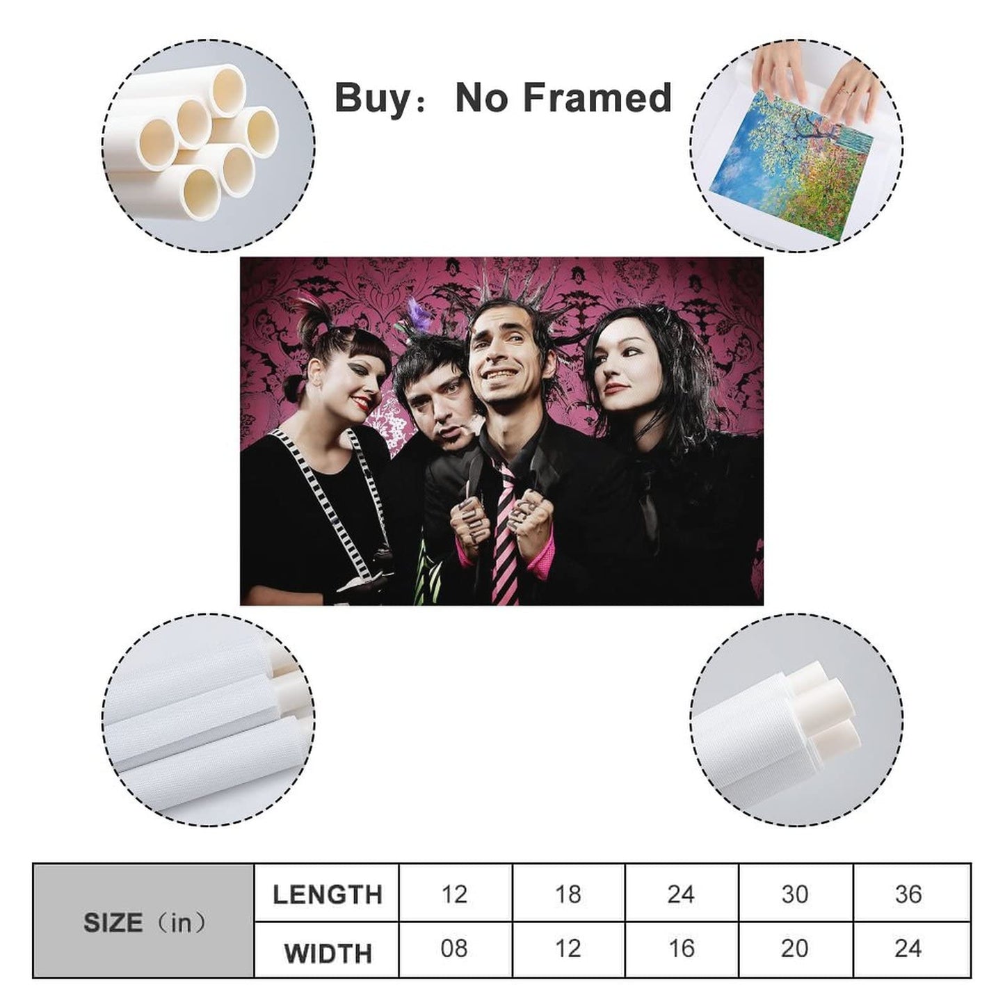 HOWhite Mindless Self Indulgence Poster Punk Band Canvas Art Poster And Wall Art Picture Print Modern Family Bedroom Decor Posters 12x18inch(30x45cm)