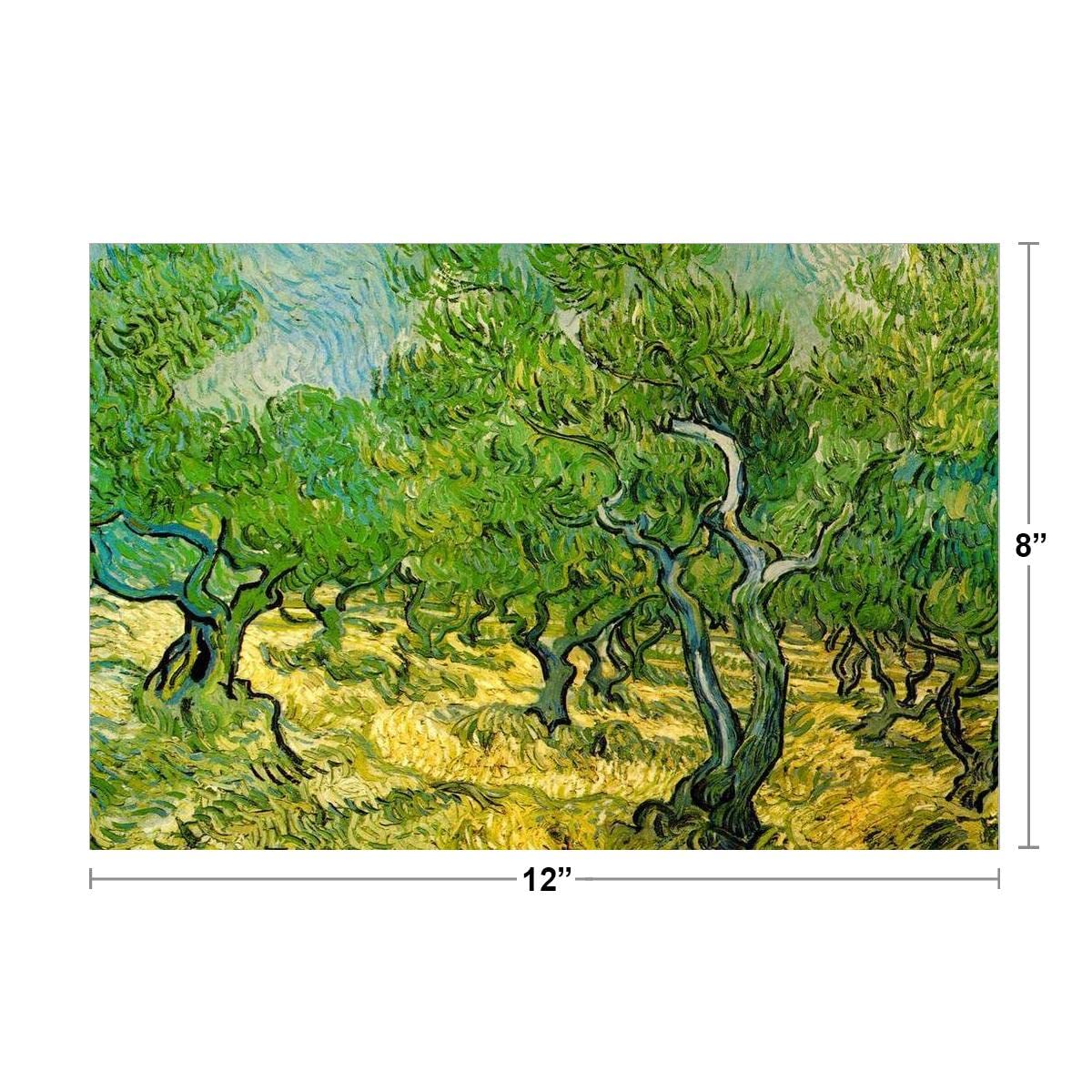 Vincent Van Gogh Olive Orchard Van Gogh Wall Art Impressionist Painting Style Nature Spring Flower Wall Decor Landscape Vase Bouquet Poster Romantic Artwork Thick Paper Sign Print Picture 12x8
