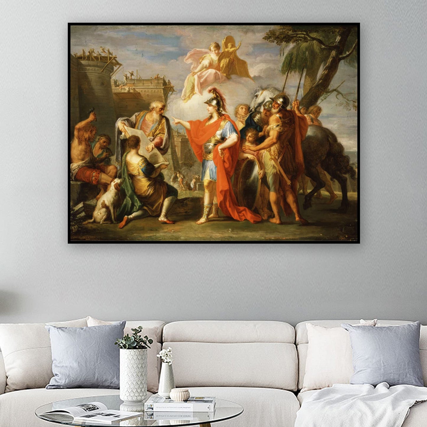 Motivational Canvas Wall Art - Placido Costanzi Alexander the Great Founding Alexandria Poster Print - Modern Artwork Classic Painting History Picture Cool Wall Decor for Living Room Bedroom Unframed