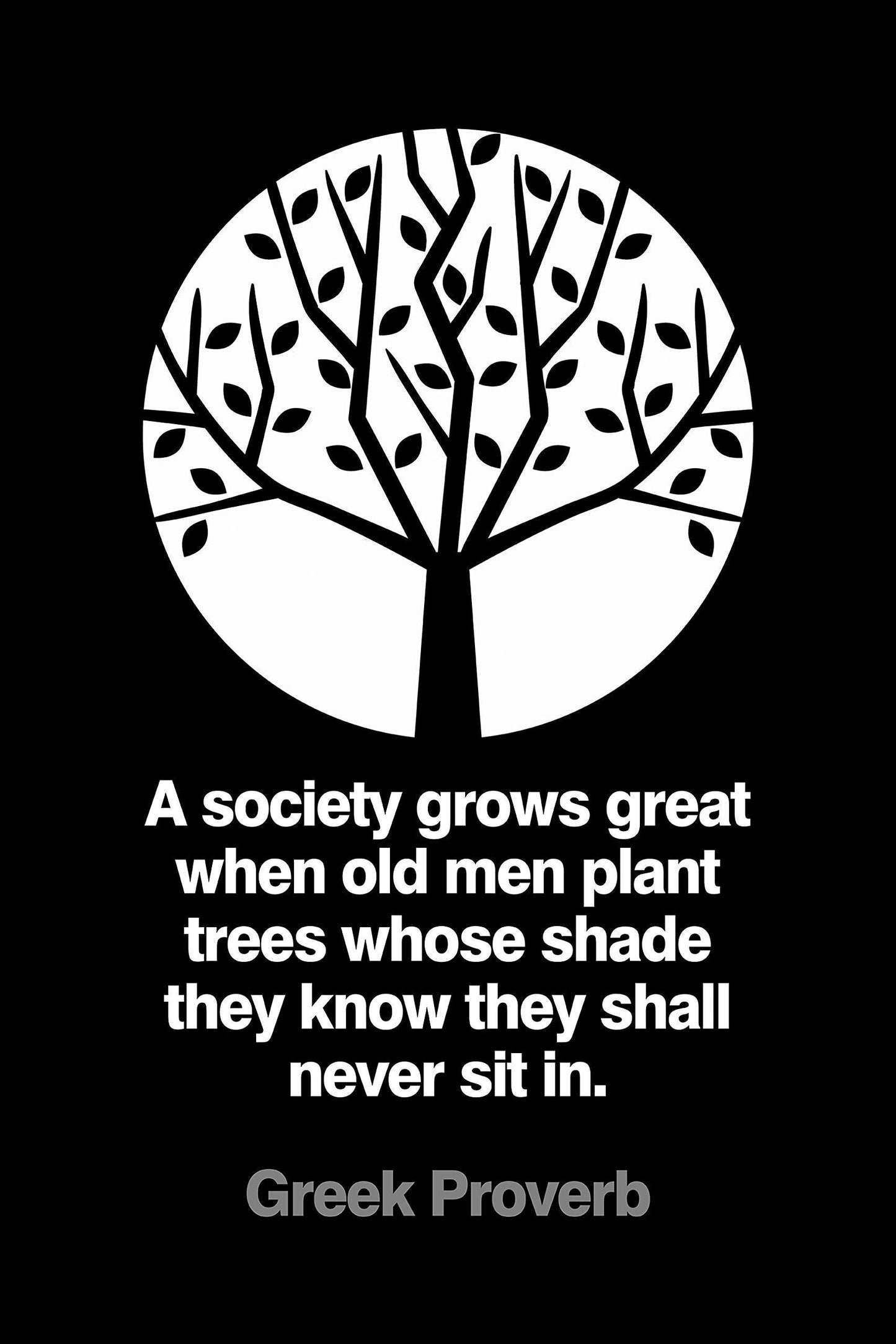 Greek Proverb Quote "Plant Trees" Wisdom Home Decor Wall Art Print Or Poster Unframed