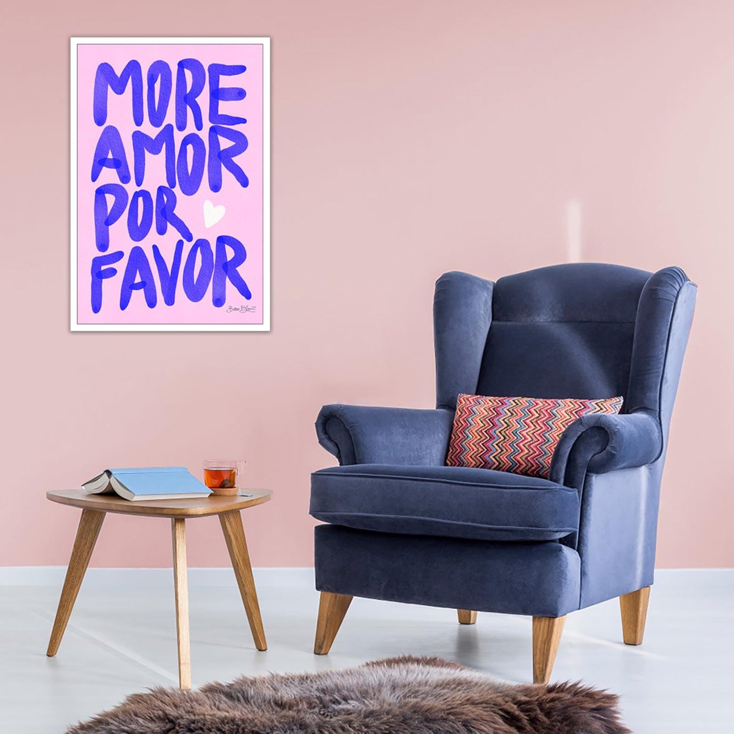 NAVIWEEK Retro Trendy More Amor Por Favor Aesthetic Canvas Wall Art Purple Maximalist Inspirational Poster Modern Colorful Eclectic Prints Painting For Home Bedroom Dorm Wall Decor 12x16in Unframed