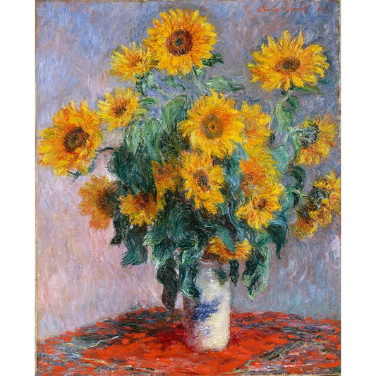 Bouquet of Sunflowers by Claude Monet - Impressionism Oil Painting Reproductions - Monet Canvas Wall Art Prints Poster for Bedroom Living Room Unframed - Gift for Women(Bouquet of