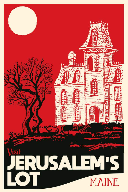 Visit Jerusalems Lot Maine Fantasy Travel Classic Horror Spooky Scary Halloween Decorations Cool Wall Decor Art Print Poster 12x18