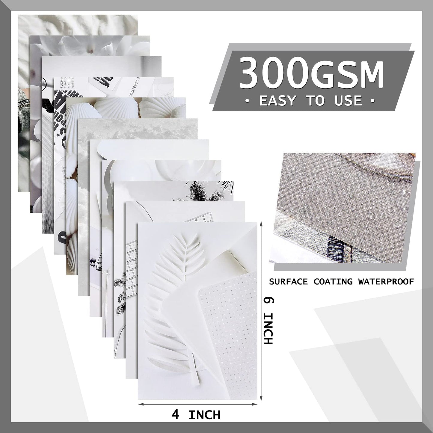 50 Pieces White Neutral Light Grey Aesthetic Wall Collage Kit Trendy Poster for Dorm Aesthetic Room Decor Peaceful White Room Decor Grey White Style Pictures Posters and Prints for Teens Boy Girl