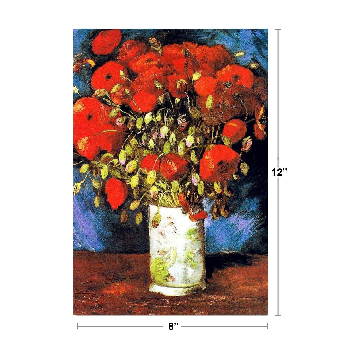 Vincent Van Gogh Poppies Van Gogh Wall Art Impressionist Painting Style Nature Spring Flower Wall Decor Landscape Vase Bouquet Poster Romantic Artwork Thick Paper Sign Print Picture 8x12