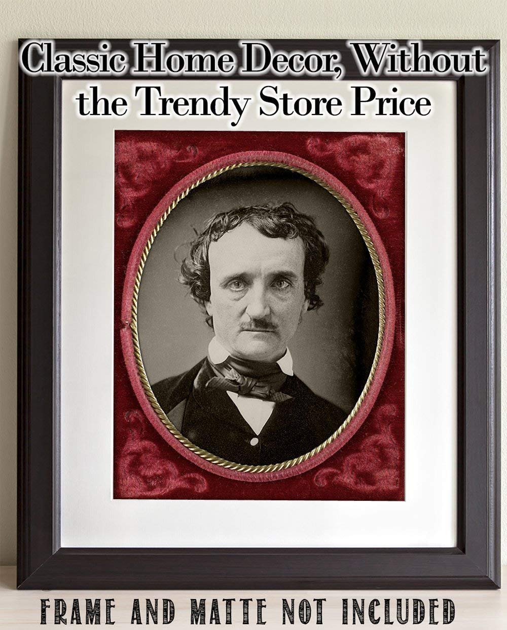 Edgar Allan Poe Portrait - 11x14 Unframed Art Print - Great Edgar Allan Poe Poster Library Decor or Gift Under $15 - Edgar Allen Poe Decor for Horror Fans
