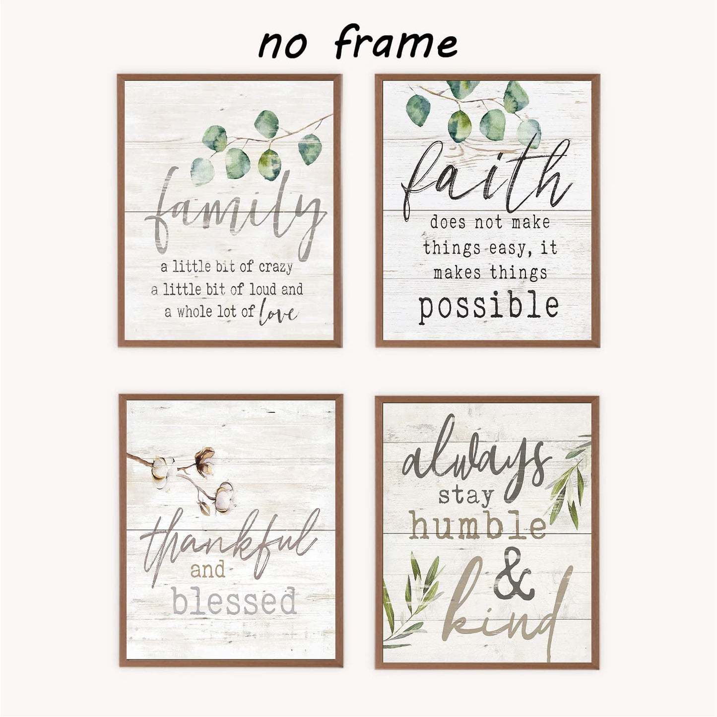 VNWEK Inspirational Quote Christian Bible Verse Scripture Wall Art Poster Prints Unframed 8”x10”Set Of 4,Religious Christian Decorations for Home Bedroom Living Room Church,Housewarming Gifts