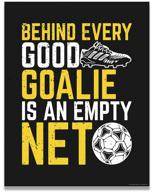 Inspirational Wall Art Co. - Goalie - Soccer Player Boys Girls Ball Retro USA Motivational Quotes Posters - Print Home Gift Bedroom Decor - 11X14 inches