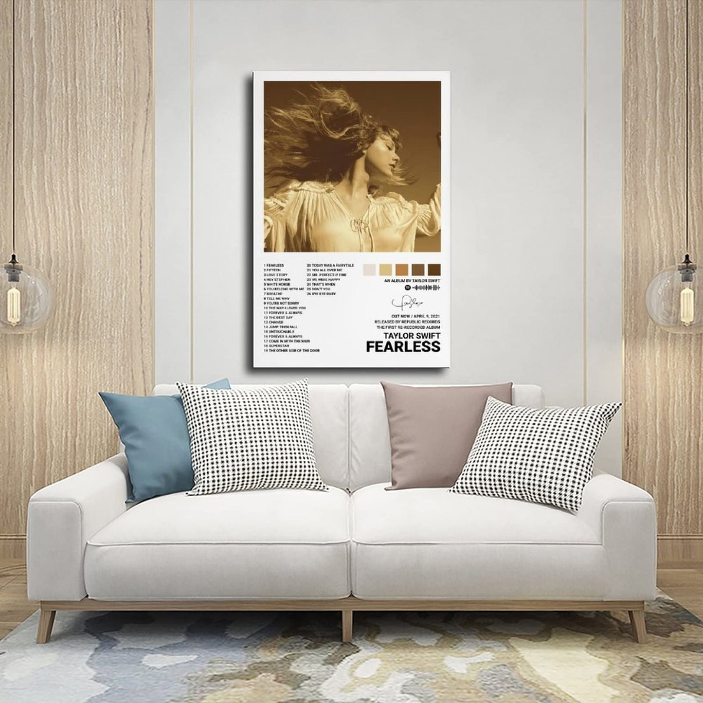 Taylor Poster for Walls, Fearless (Taylor's Version) Album Cover Posters Wall Decor Art Print Canvas Posters for Room Aesthetic Unframe:12x18inch(30x45cm)