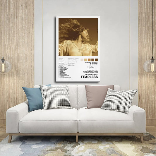 Taylor Poster for Walls, Fearless (Taylor's Version) Album Cover Posters Wall Decor Art Print Canvas Posters for Room Aesthetic Unframe:12x18inch(30x45cm)