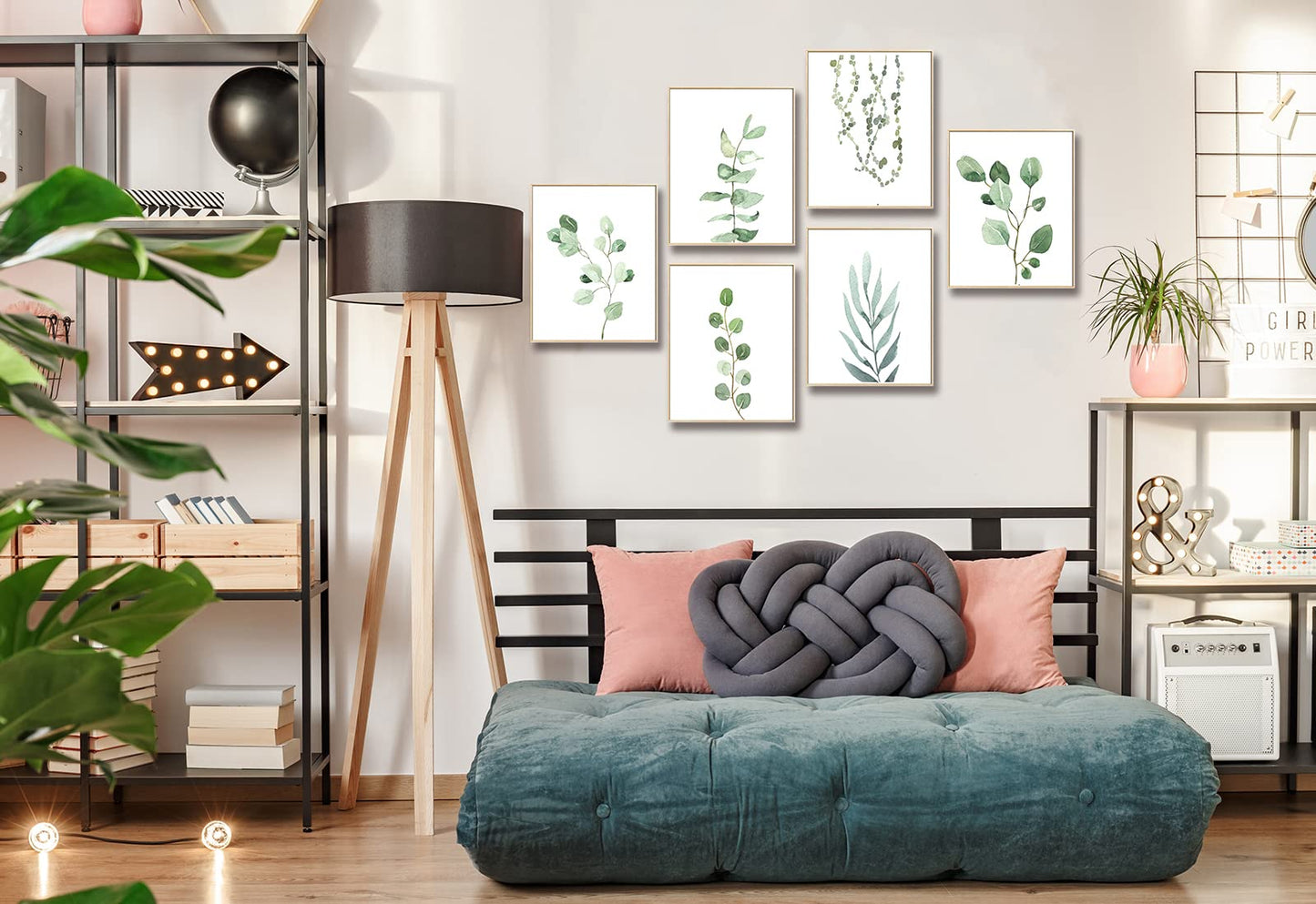 Botanical Wall Art Prints Aesthetic Posters,Cute Room Decor For Teen Girls With Green Leaf,Botanical Plant Pictures for Bedroom Wall Decor Bathroom Dorm Room Decor