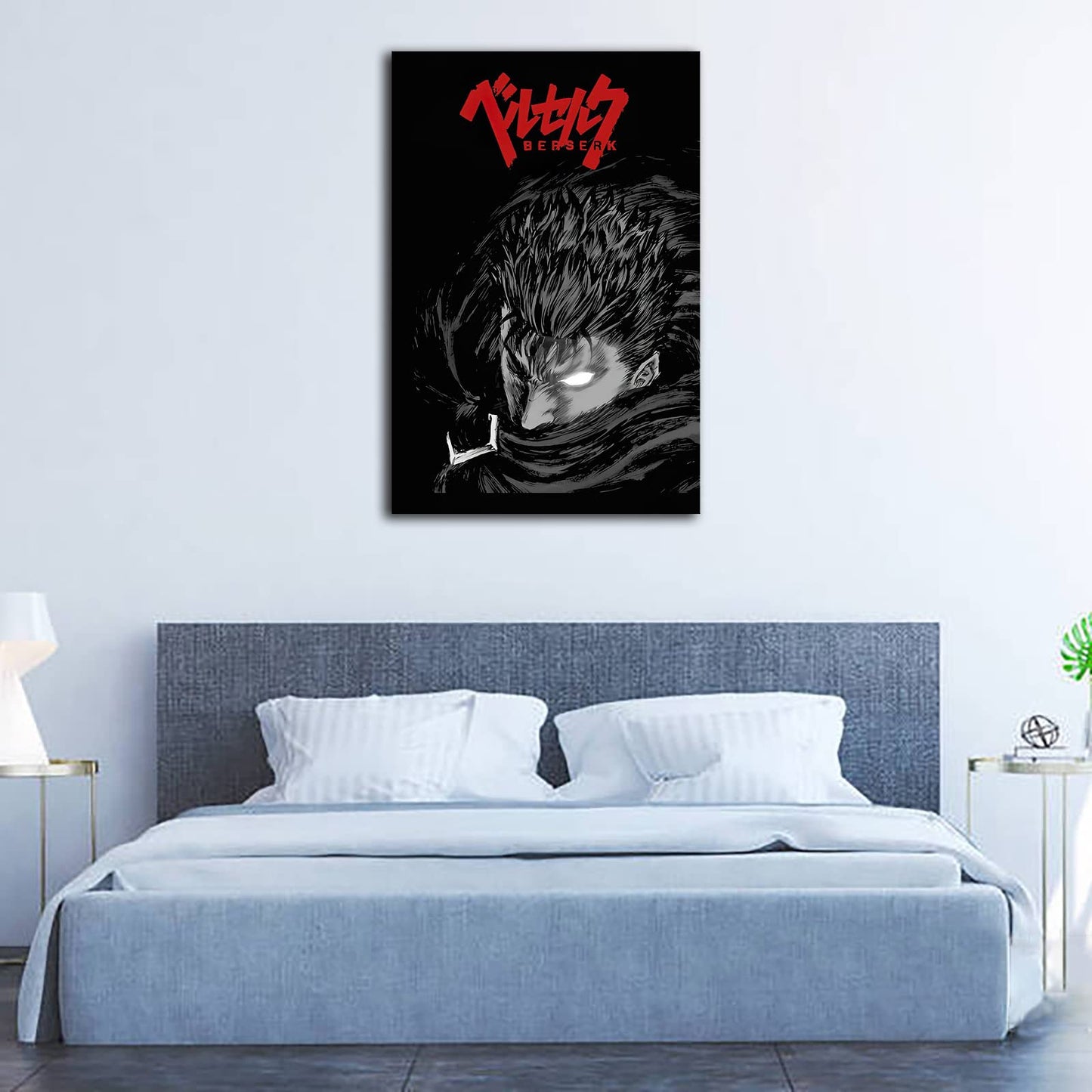 Anime Berserk Guts Red and Black HD Canvas Print Poster,Poster for Boys Room,Living Room Bedroom Wall Art Decor EMXEE (12x18 No Framed,A)