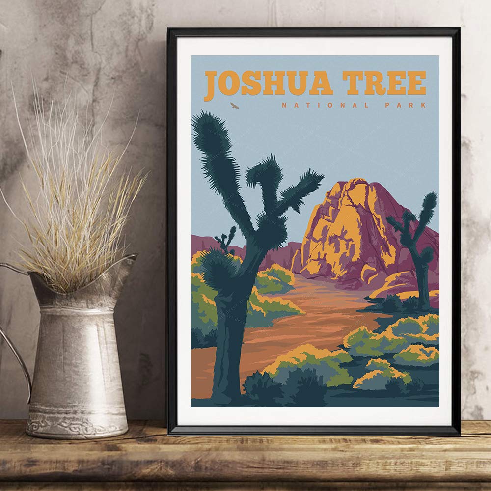 xtvin Joshua Tree National Park America Vintage Travel Poster Art Print Painting Home Decoration Gift