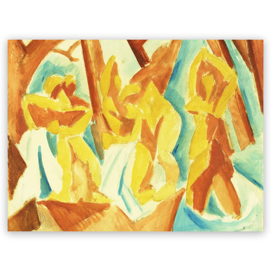 KWAY Picasso Wall Art Prints - Bathers in the forest Poster - Abstract Canvas Wall Art - Famous Painting Reproduction Unique Home Decor for Office Bedroom Unframed (12x16in/30x40cm)