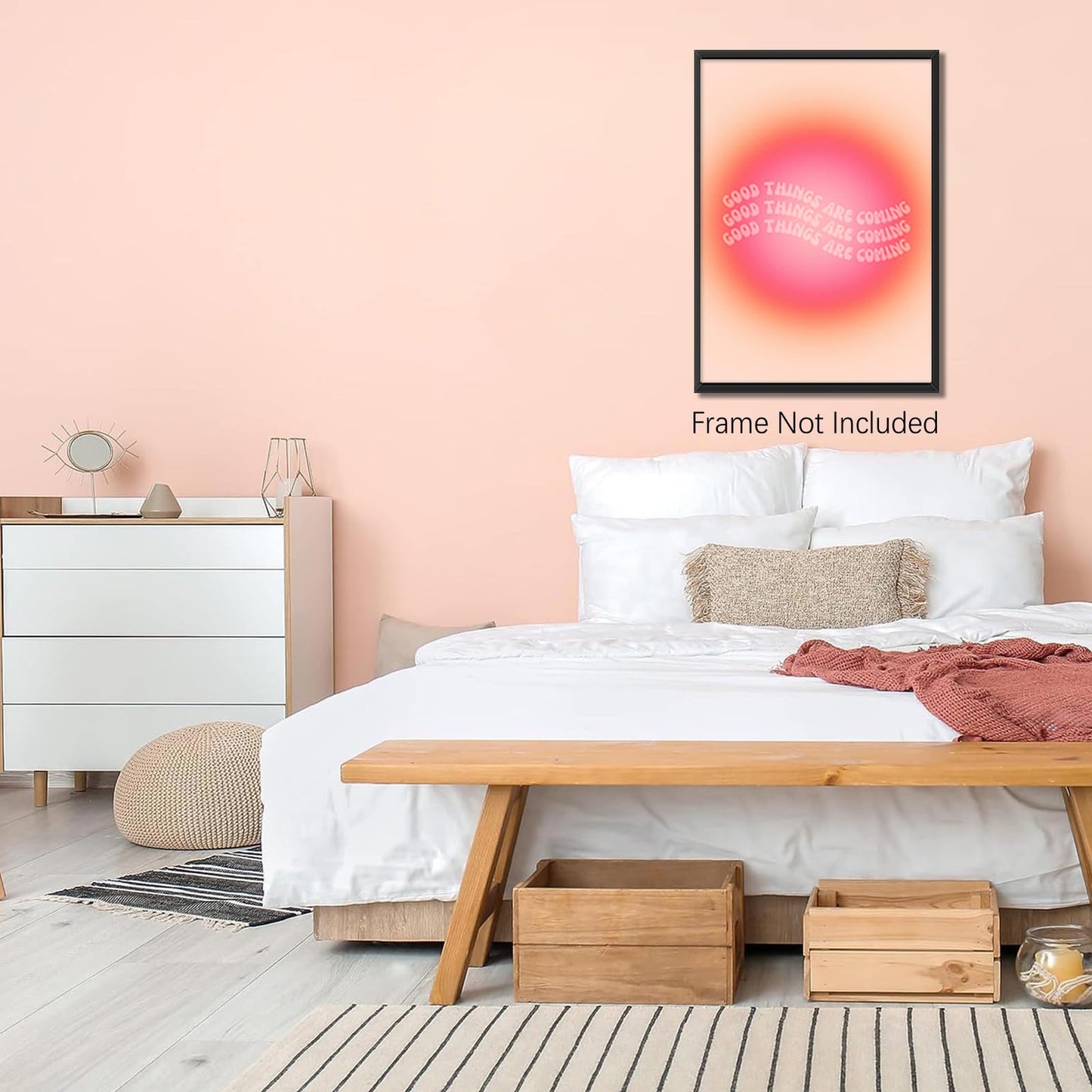 DFAIUY Colorful Gradient Aura Angel Good Things Are Coming Poster for Room Aesthetic Positive Quotes Canvas Wall Art Prints Abstract Trendy Y2k Style Room Wall Decor Bedroom Office 12x16in Unframed
