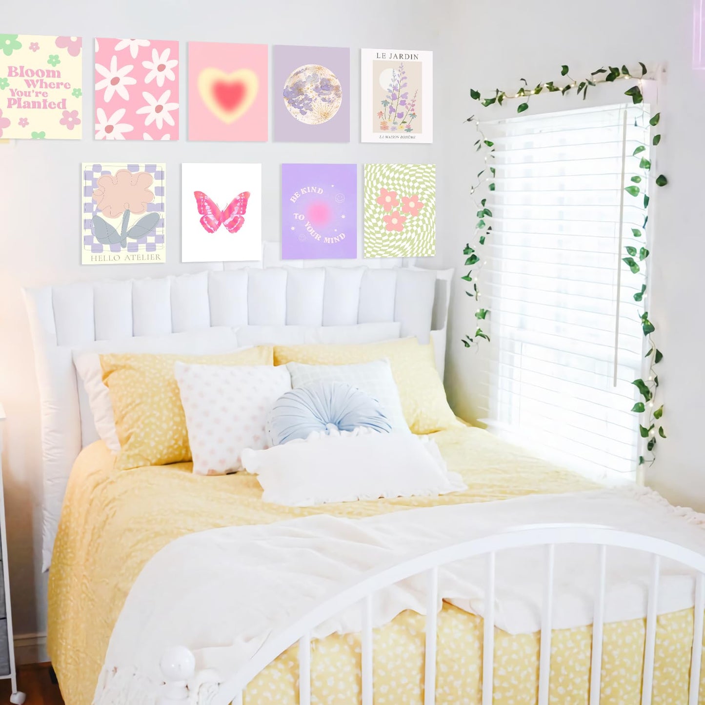 GENSTEUO 9Pcs Danish Pastel Room Decor Aesthetic, Pastel Pink Wall Art, Danish Pastel Posters Paintings, Cute Pictures Prints for Bedroom Dorm Decorations, Danish Pastel Wall Collage (8x10 UNFRAMED)