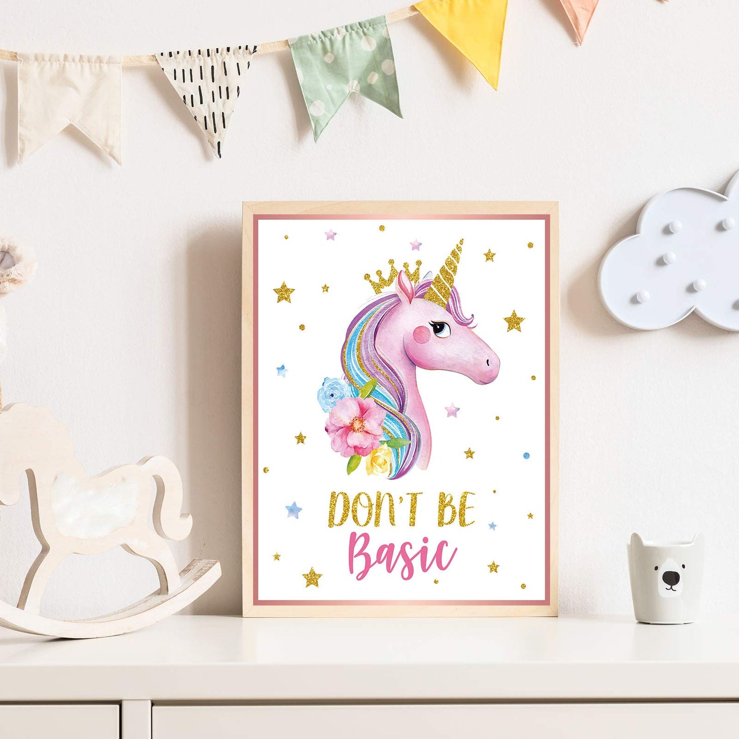 Zonon 9 Pieces Unicorn Bedroom Decor for Girl, Unicorn Wall Art Prints Unicorn Posters for Teen Girls Room Unframed Unicorn Wall Decor for Girls Kids Teen Room Decoration