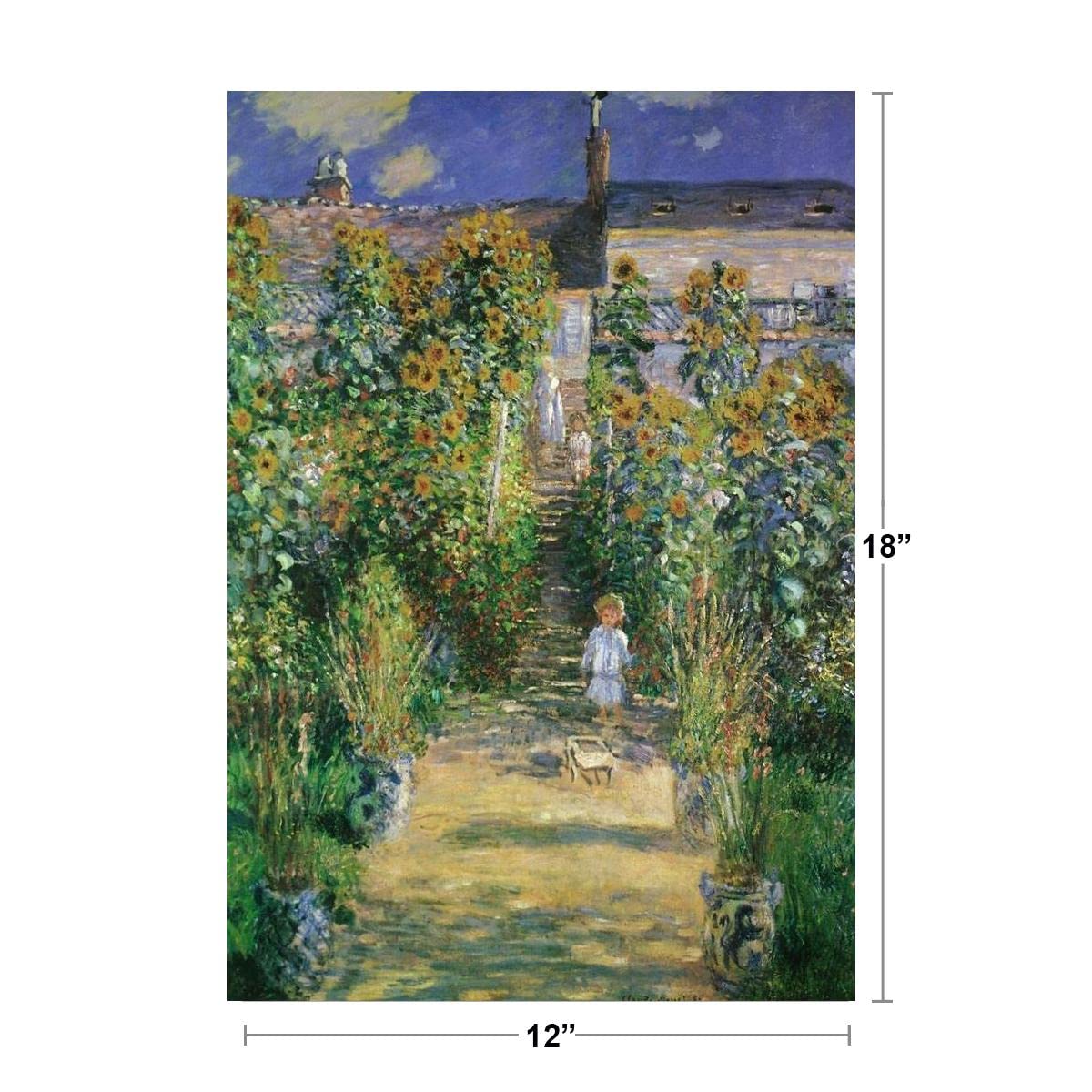 Claude Monet The Artists Garden At Vtheuil 1880 French Impressionist Painting Art Cool Wall Decor Art Print Poster 12x18