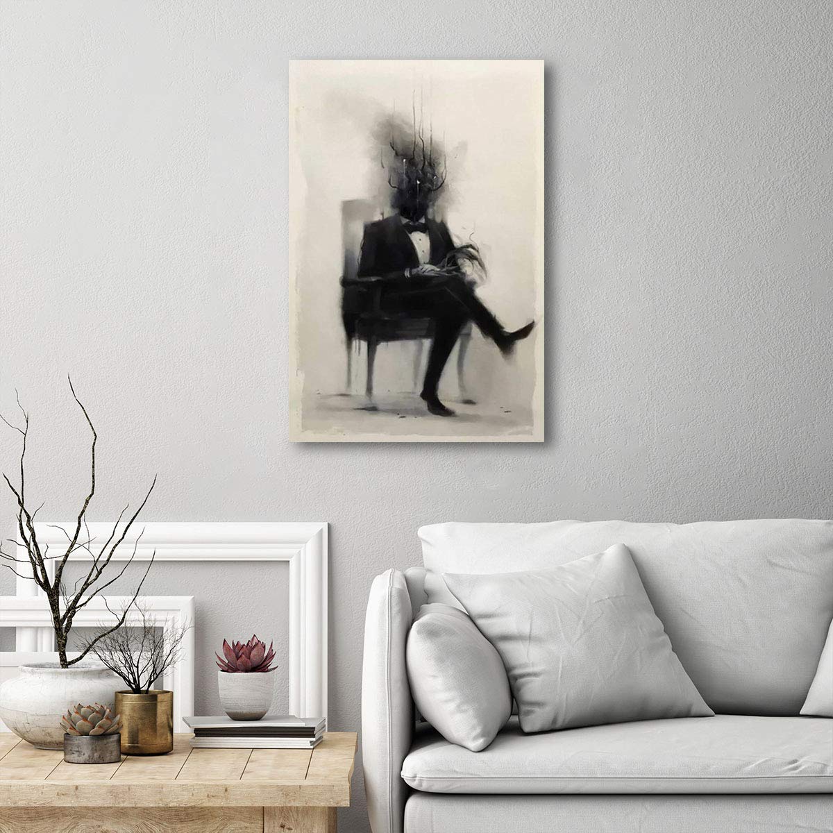 Hannibal Lecter Movie Poster Psychological Wall Art Canvas Poster Print Painting Home Living Room Decoration (A,12x18inch Unframed)