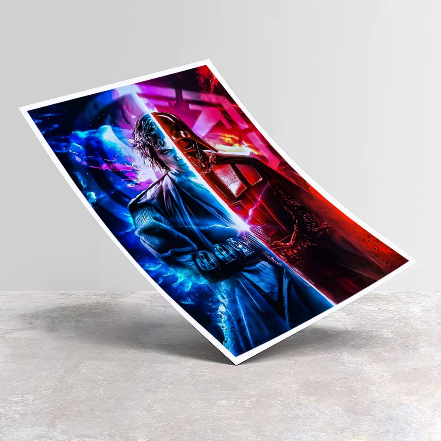 Darth Vader Poster Lightsaber Canvas Print Art for Room Wall Decor LCVME (16"x24",A- Unframed)