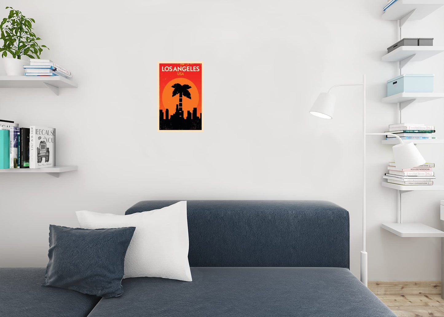 Los Angeles California USA Skyline Palm Tree Retro Travel Cool Wall Decor Art Print Poster 12x18