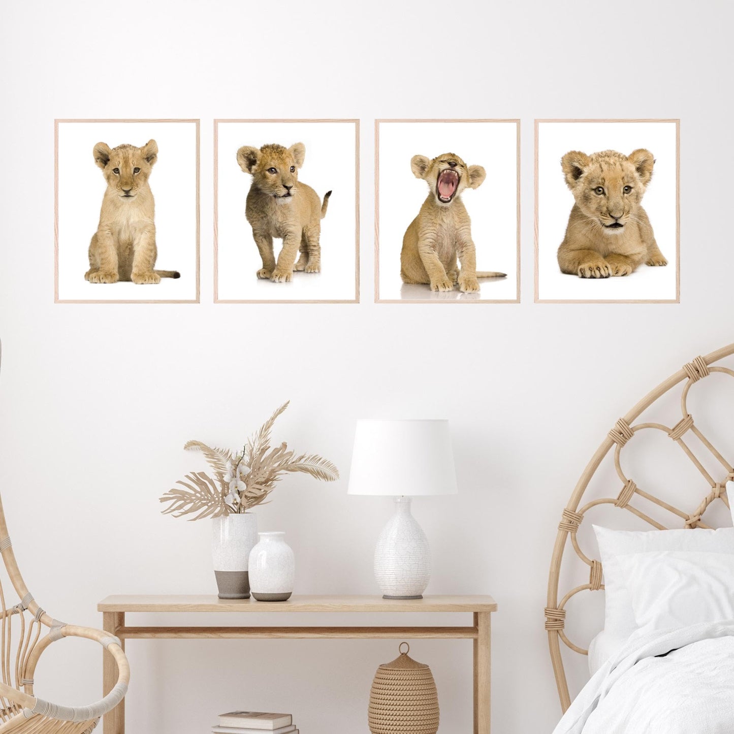 Insire Lion Pictures Wall Decor, Lion Wall Decor, Lion Art, Lion Art Wall Decor, Lion and Cub Poster, African Animal Pictures, Baby Safari Animals Poster Prints - Unframed (8x10”)