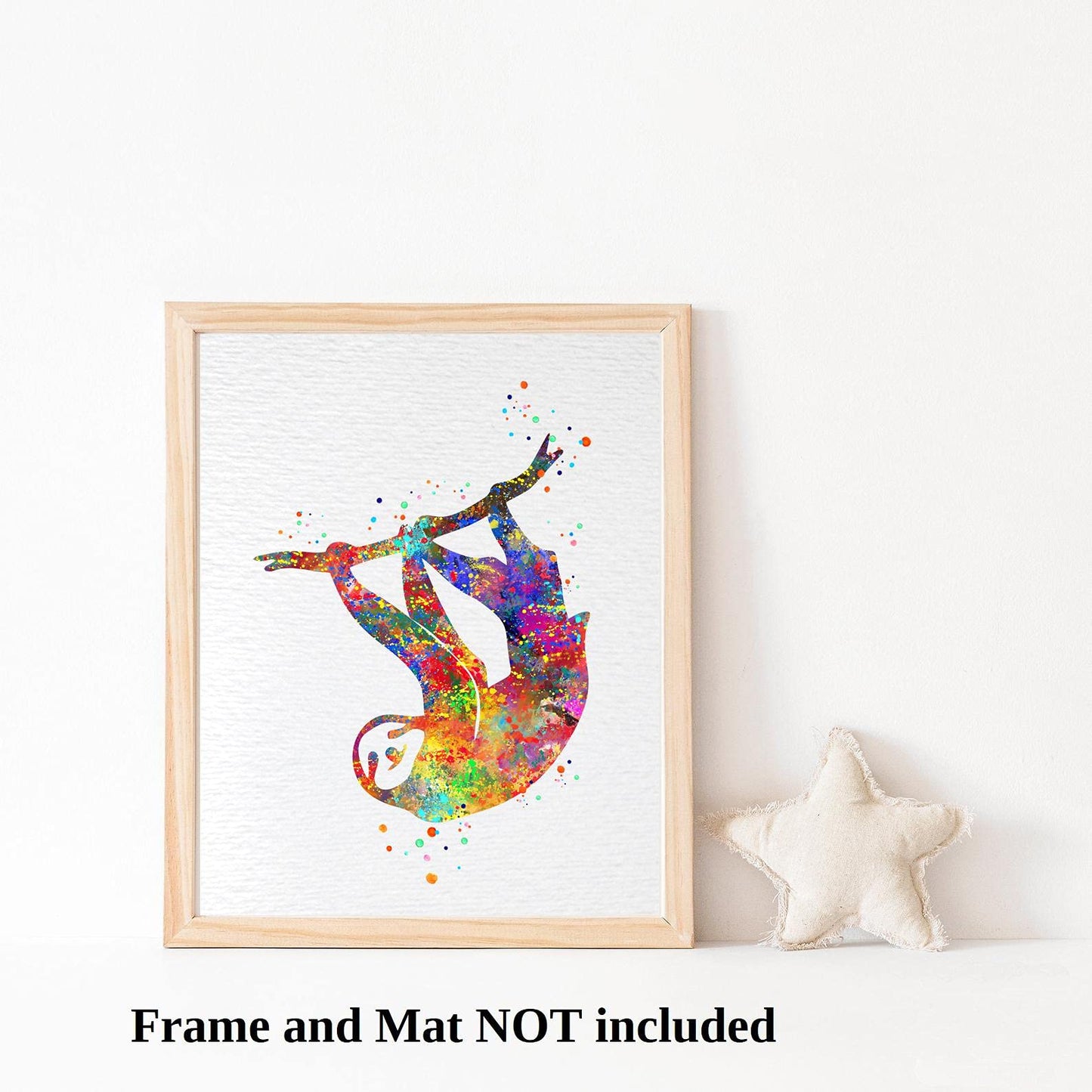 Dignovel Studios 8X10 Unframed Sloth inspired Watercolor illustrations Art Print Poster N432
