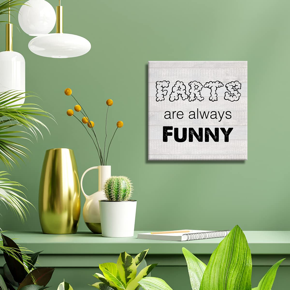 Country Humor Bathroom Canvas Prints Wall Art Decor Funny Bathroom Poster Painting Framed Artwork 8 x 8 Inch Home Restroom Shelf Wall Decoration Housewarming Gift