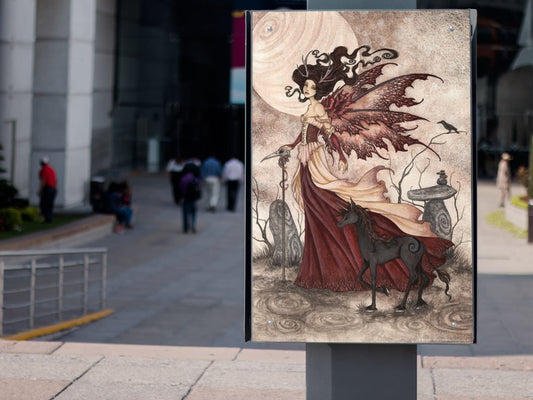 Red Fairy Wall Art Poster Fairycore Grunge Room Home Office Wall Aesthetic Room Fairy Core Cottagecore Vintage Teen Girls Room Gothic Unicorn Witchy Fairies Cool Wall Decor Art Print Poster 12x18