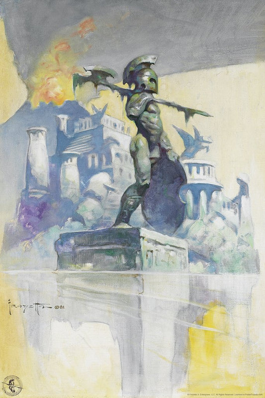 Atlantis by Frank Frazetta Wall Art Gothic Fantasy Decor Frank Frazetta Artwork Scary Art Prints Horror Battle Posters Frazetta Illustration Death Nude War Cool Wall Decor Art Print Poster 12x18